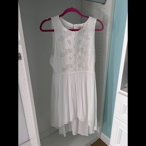 FRANCESCA’s White eyelet High Low Dress NWT Size L
